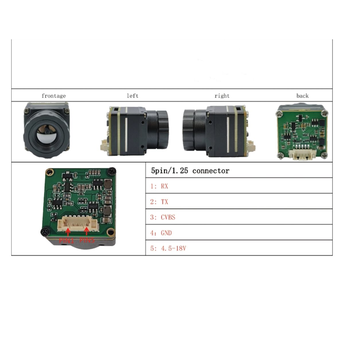 Drone Camera Thermal - SWXF Infrarot-Wärmebildmodul Hochauflösende Kamera CVBS-Schnittstelle 256X192
