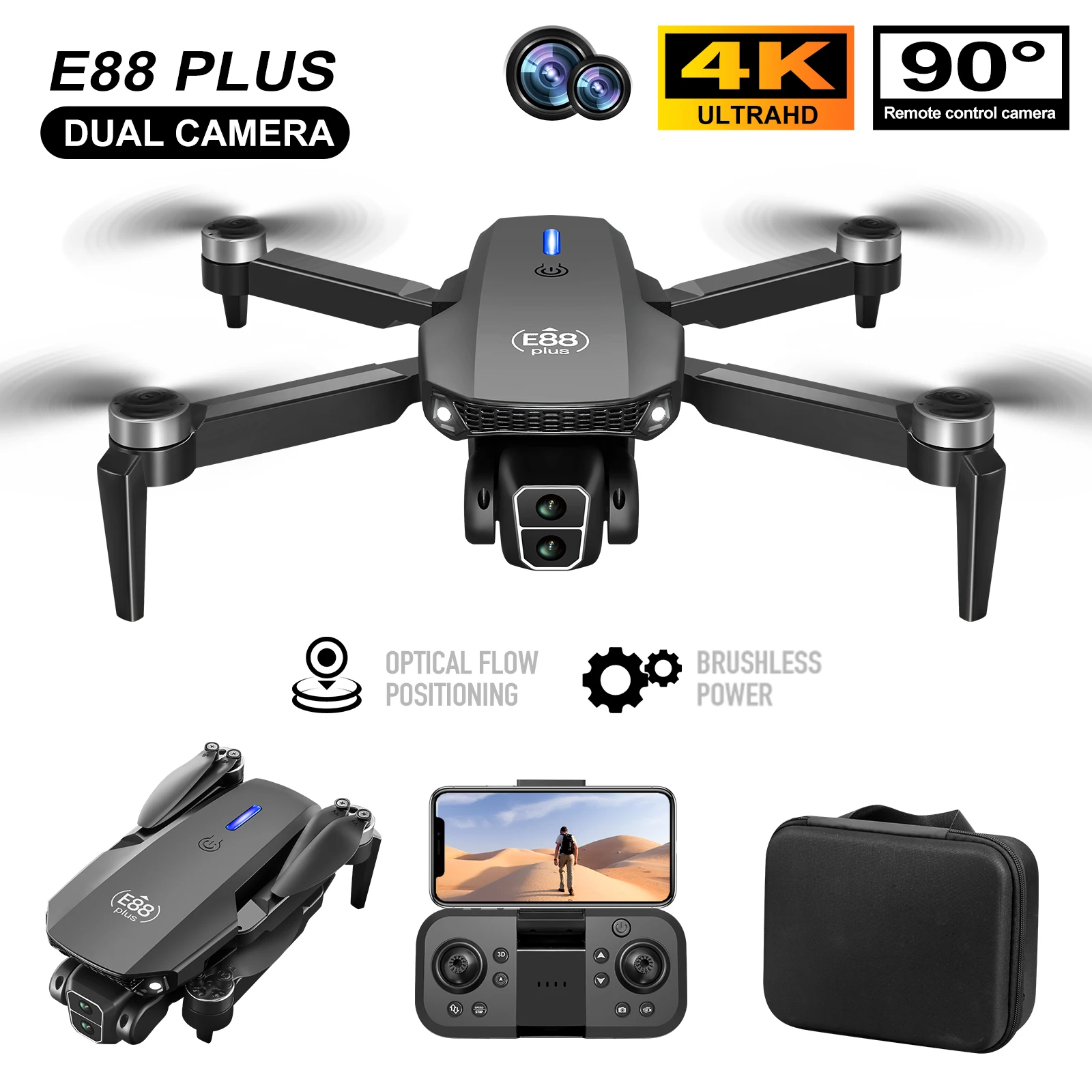 Neue E88 Plus Quadrocopter-Dro – Drone Camera 4K Bewertung und Preis
